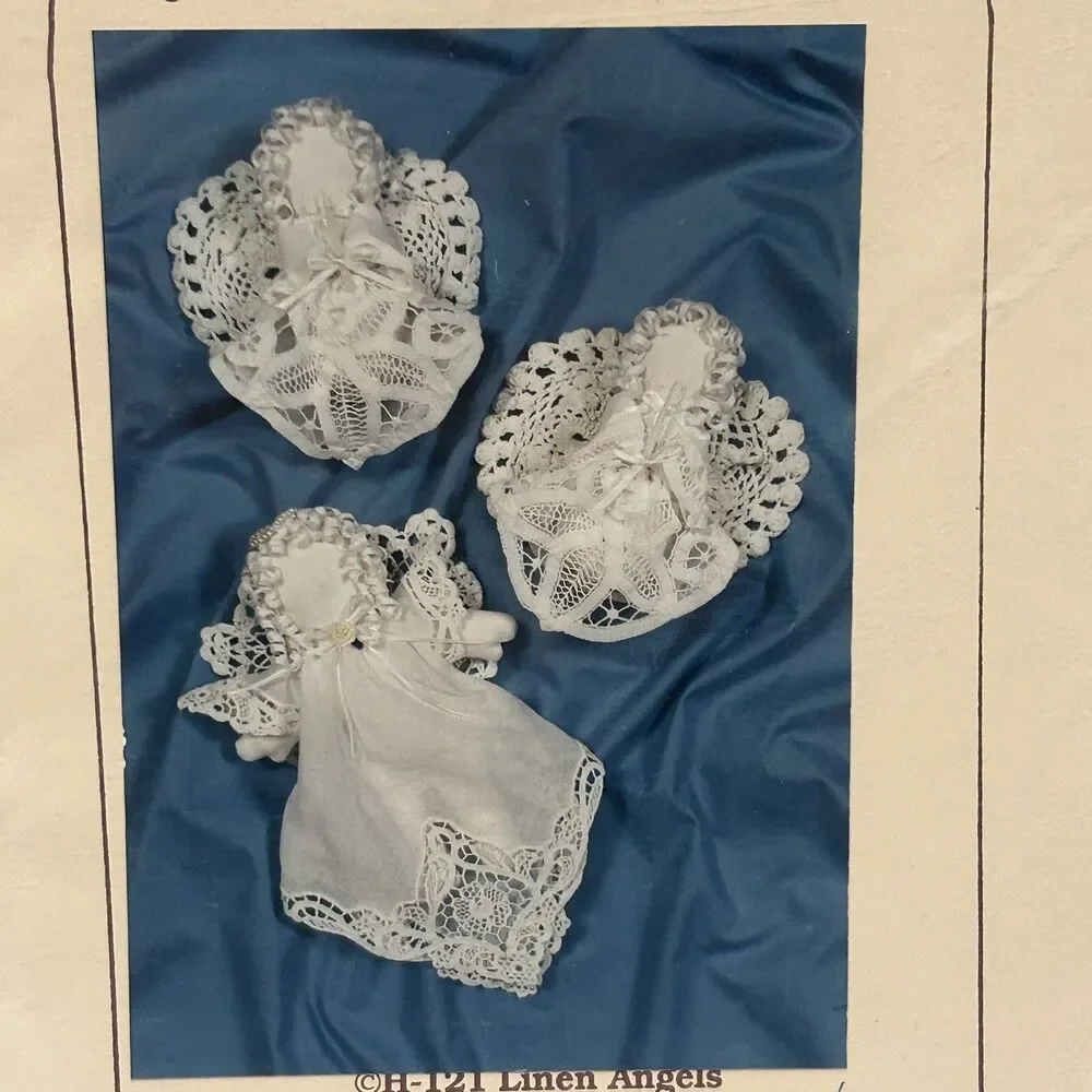 NEW Vintage Hickory Stick 1988 Craft Pattern Lace Angels H-121 Linen Angels